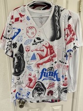 Camiseta AlX Armani Exchange Hombre Calce Regular Cuello en V Algodón Estampado Multicolor L