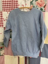 Vintage 50s 60s Penney  s Town Craft Raglan Crew Neck Sweat Shirt Blue M Blank