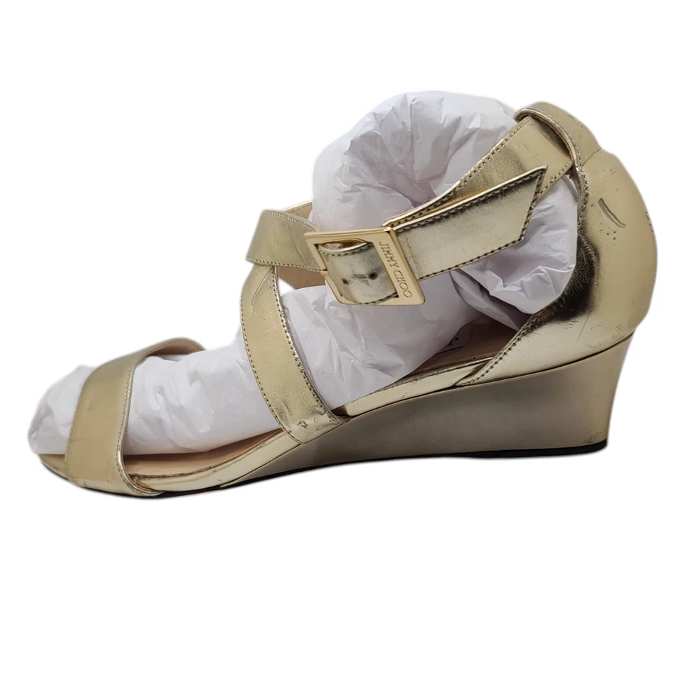 Jimmy Choo Gold Metallic Leather Gladiator Sandals 40EU/10US *See Description* - Image 2 of 4