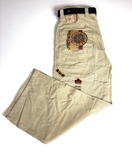 NWT Plugg Cargo Pants Men’s 34x32 Tan Vintage Y2K Skater Punk Baggy Wide Leg