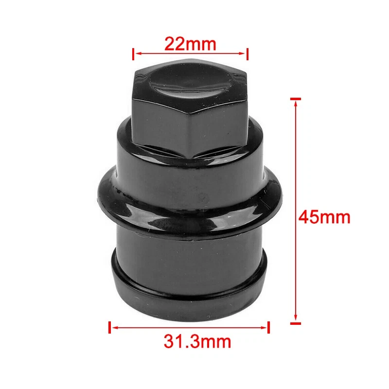Juego de 32 tapones de tuerca de rueda de plástico negro para camioneta Chevrolet Cadillac Foto 4 de 4