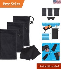 Elegant Microfiber Sunglasses  Jewelry Pouches with Secure Drawstring, 3 Pack
