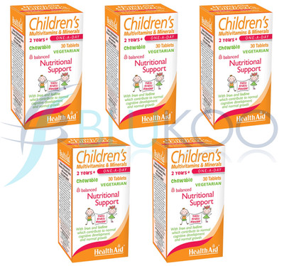 HealthAid Kinder MultiVit + Mineralien - 30 Tabletten (5er Pack)