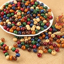 Colorful Wooden Beads 8/10/12Mm Assorted Macrame Wooden Loose Spacer Bea