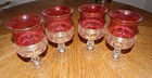SET OF 4  VINTAGE KINGS CROWN THUMBPRINT RUBY RED GOBLETS 8oz.  SET #2 — photo 1
