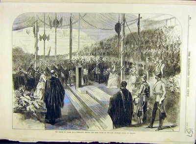 Original alter antiker Druck 1870 Prince Wales Freimaurer Gymnasium Lesen