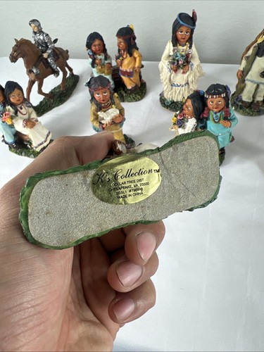 Vintage K's Collection 15 Native American Resin Figurines Children Adult Chief - Picture 22 of 23
