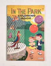 1960s Saalfield Coloring #141 IN THE PARK American General Insurance [partial]