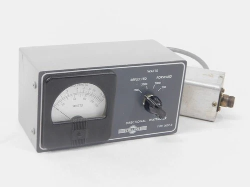 Collins 302C-3 Vintage Ham Radio SWR Wattmeter Meter (works well)