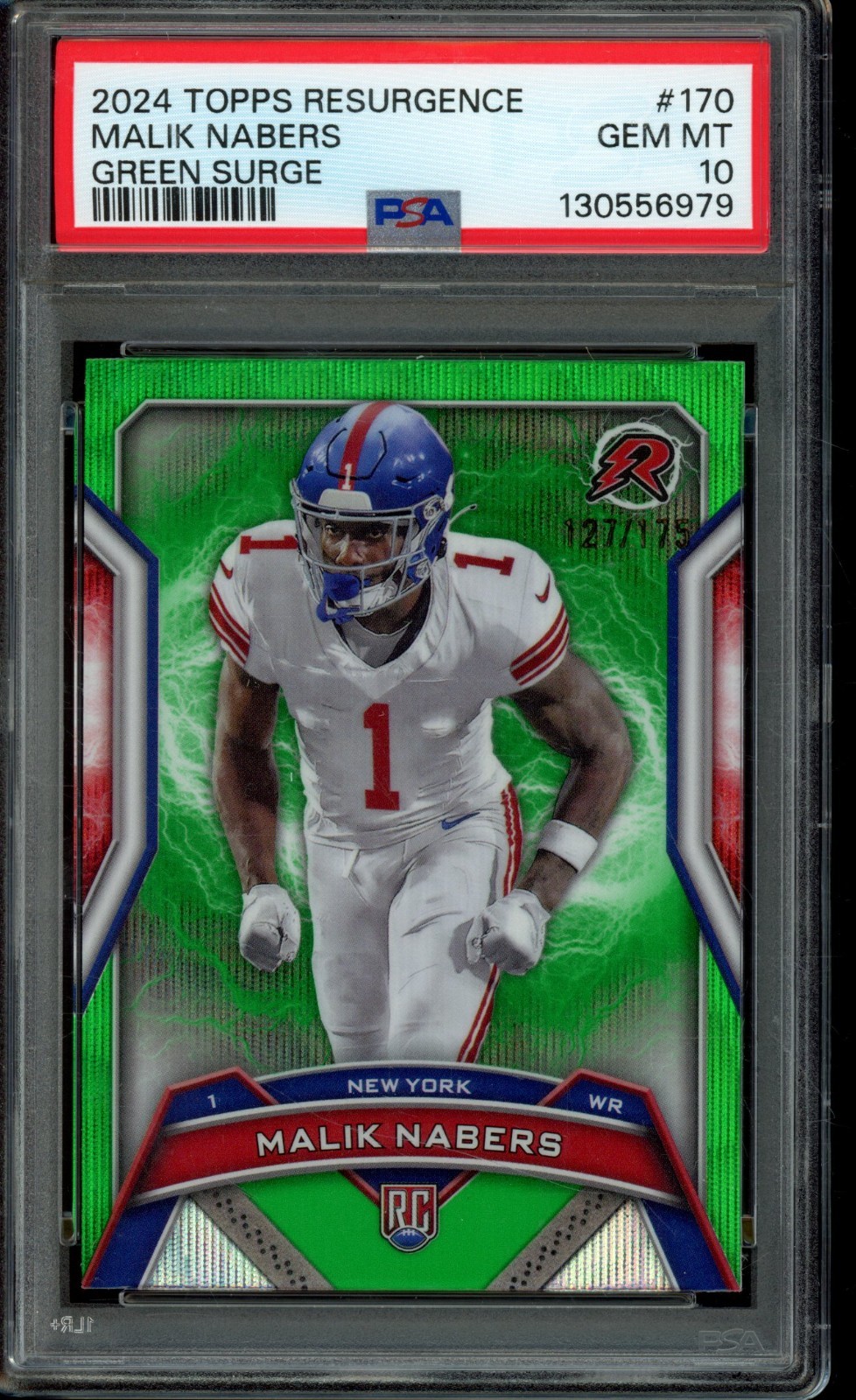 Malik Nabers Topps Resurgence #170 Green Surge