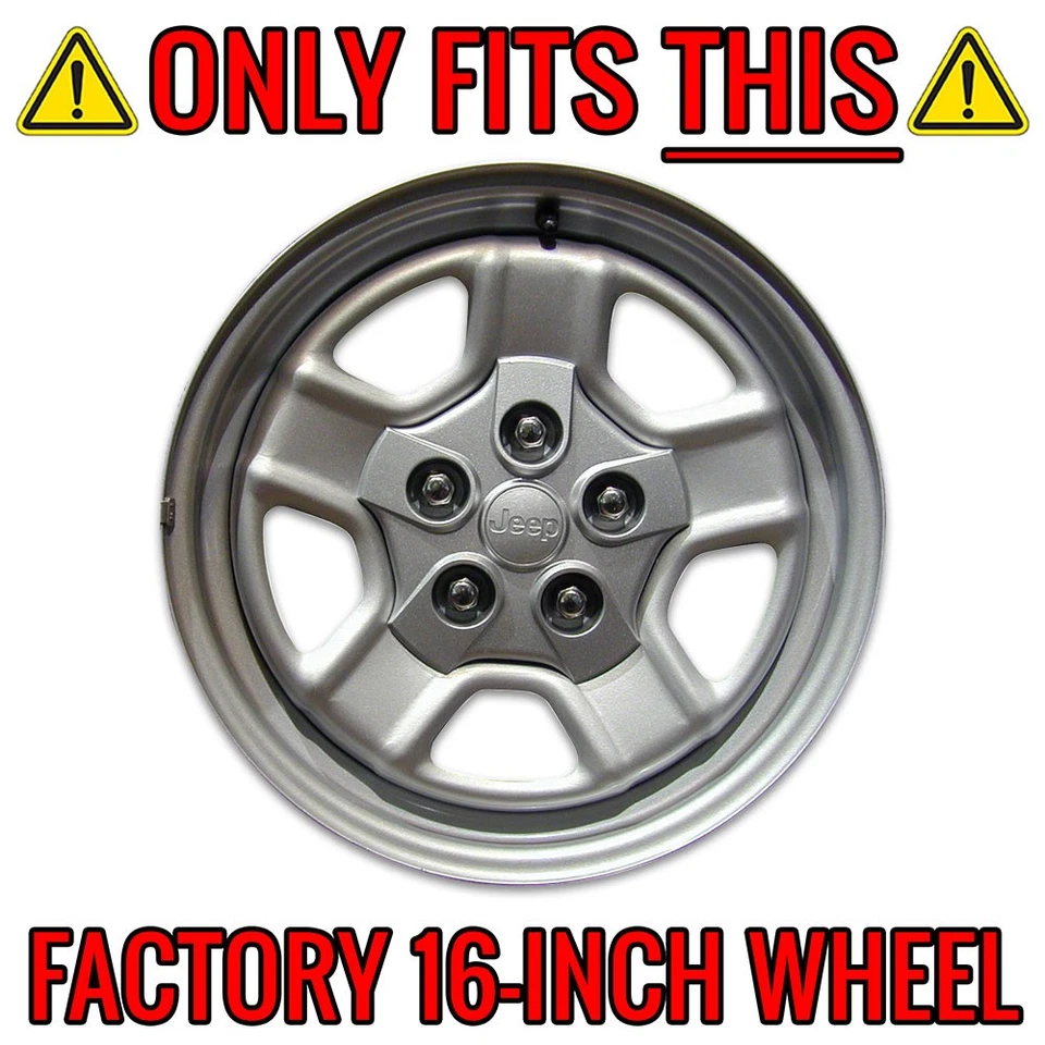 Cubiertas de rueda negras de 16" tapacubos 5 radios cubiertas simuladores para Jeep Patriot 07-17 Foto 4 de 4