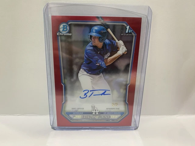 2026 BRENDAN TUNINK BOWMAN CHROME 1ST TRUE RED 5/5 AUTO Dodgers