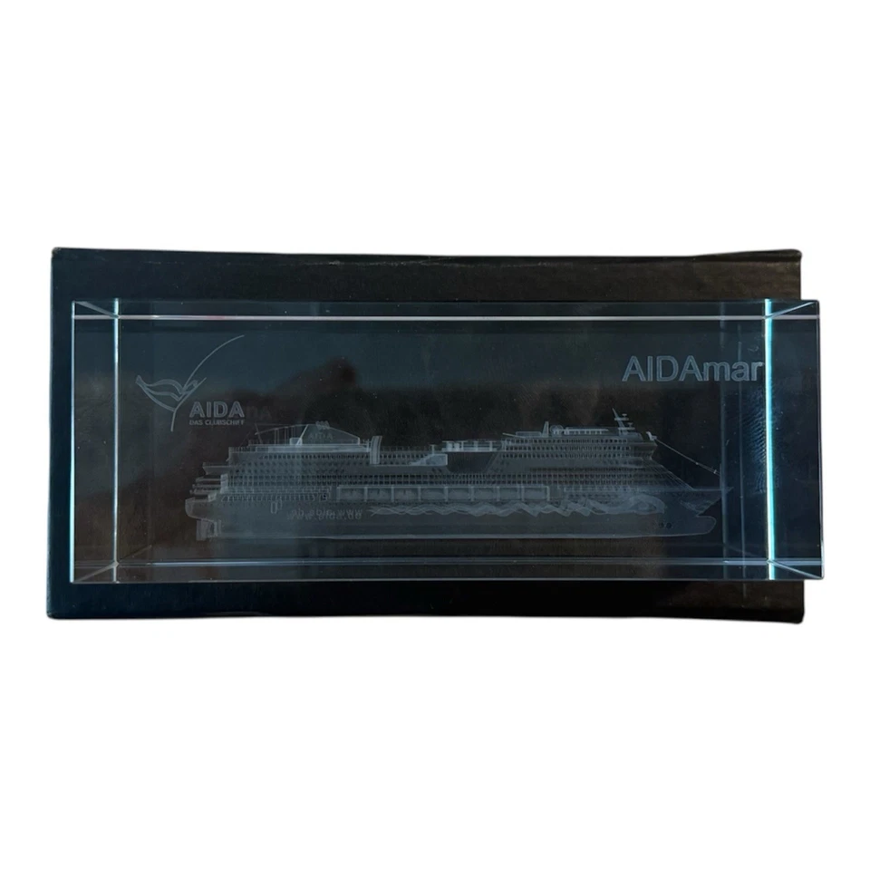 AIDAmar Mega Kreuzfahrtschiff Schiffsmodell Modell Glasblock AIDA MAR