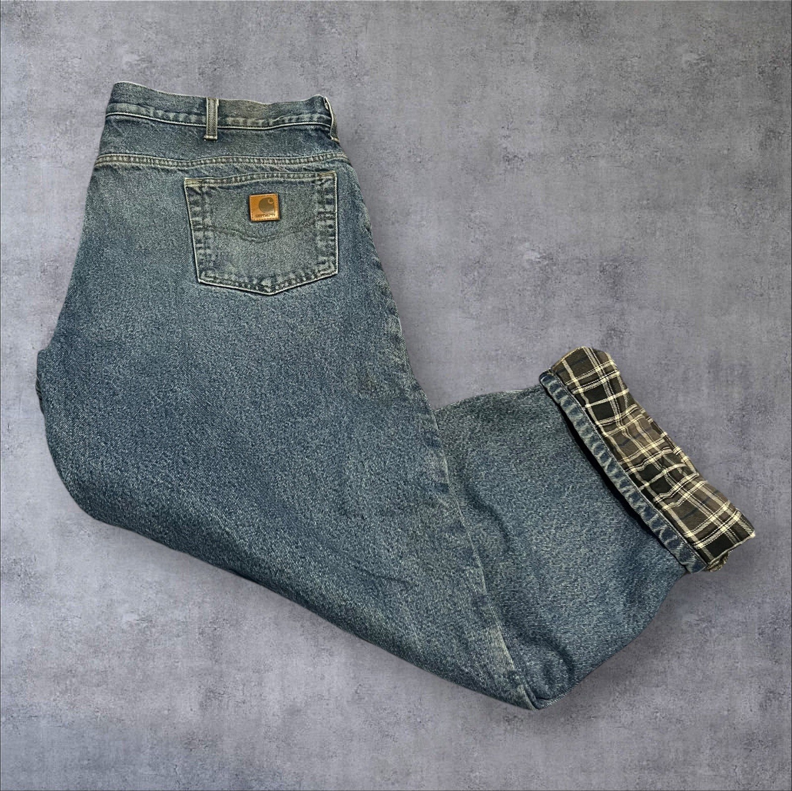 Vintage Carhartt Flannel Lined Denim Jeans 42 X 30