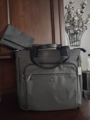Vintage Sumdex Laptop Computer Bag Soft Briefcase Multi Section Organizer Gray 