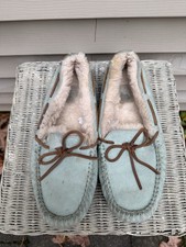 UGG DAKOTA ETHER SHEARLING LINED MOCCASIN SLIPPERS US 11