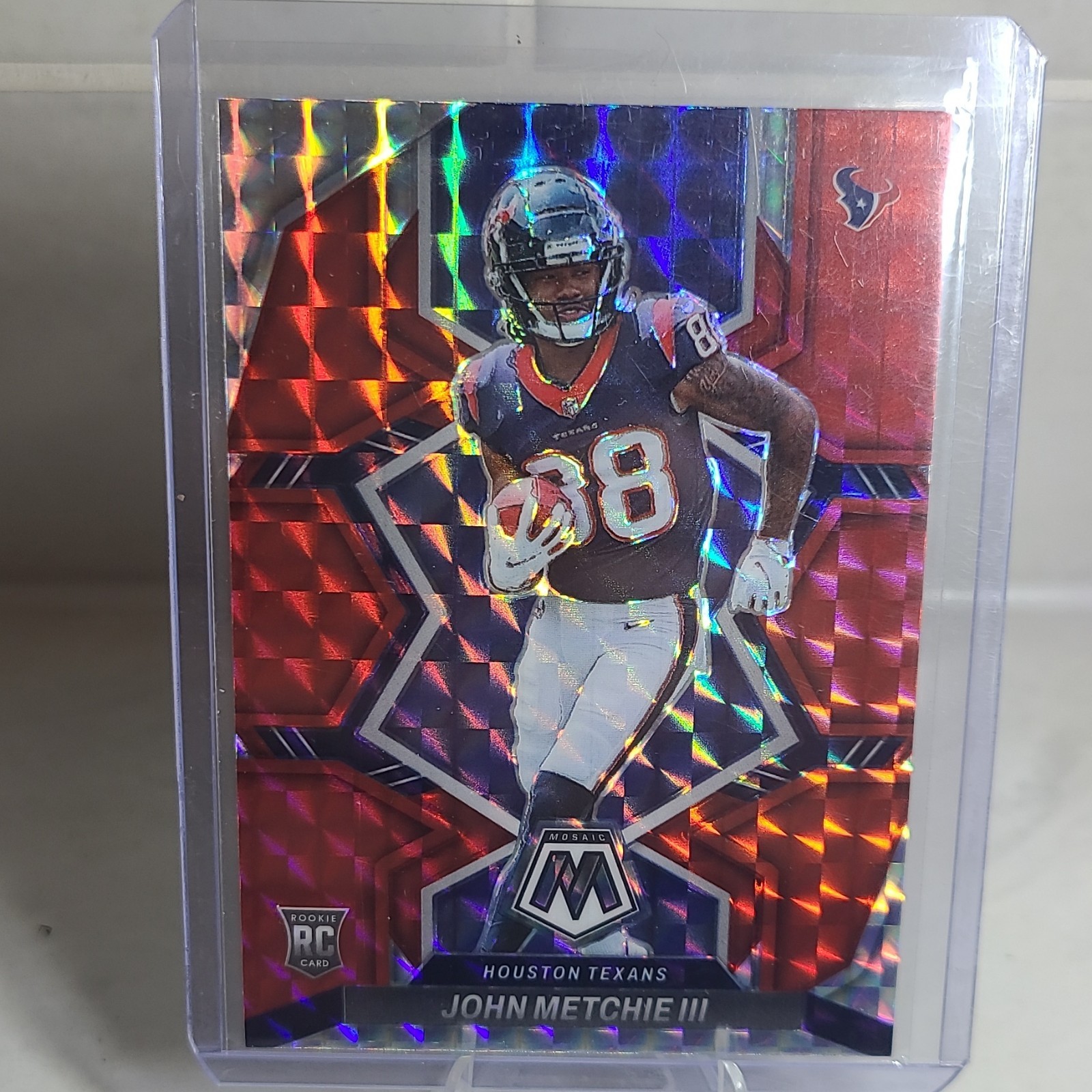 Panini 2022 Mosaic Football Red Mosaic Prizm Rookie #317 John Metchie III Texans