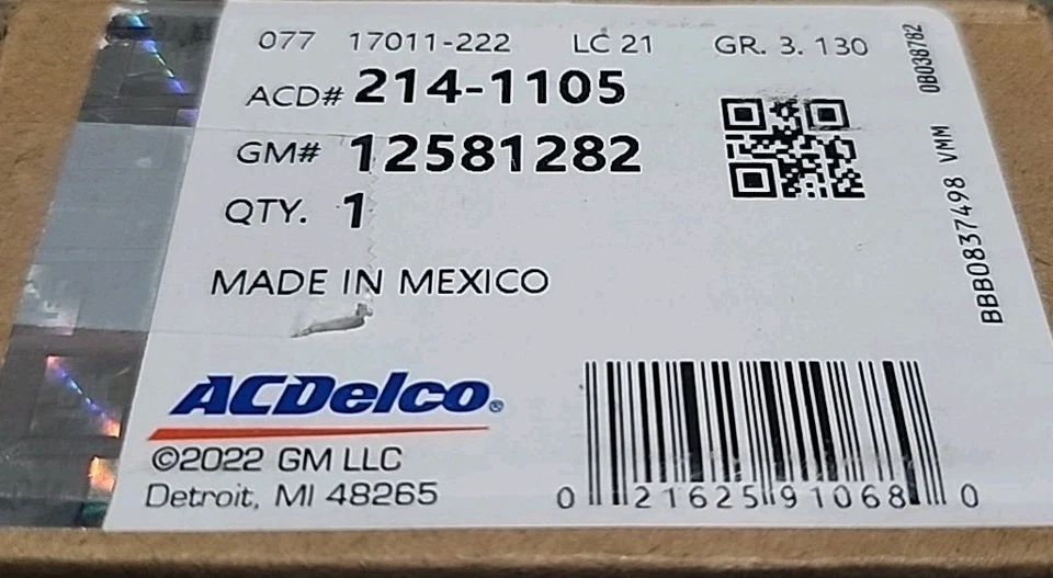 ACDelco 214-1105 Vapor Canister Purge Valve GM OE 12581282 - Image 2 of 4