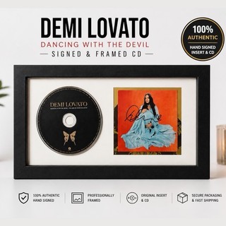 DEMI LOVATO SIGNED DANCING WITH THE DEVIL ART OF STARTING OVER FRAMED CD