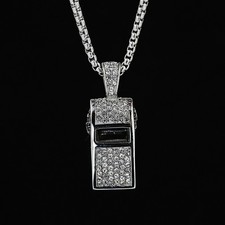 Glittering Titaniums Steel Referee Necklace Whistle Pendant for Coaches