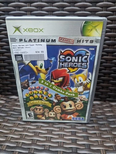 Sonic Heroes Super Monkey Ball Deluxe 2 in 1 Microsoft XBOX  Complete Tested