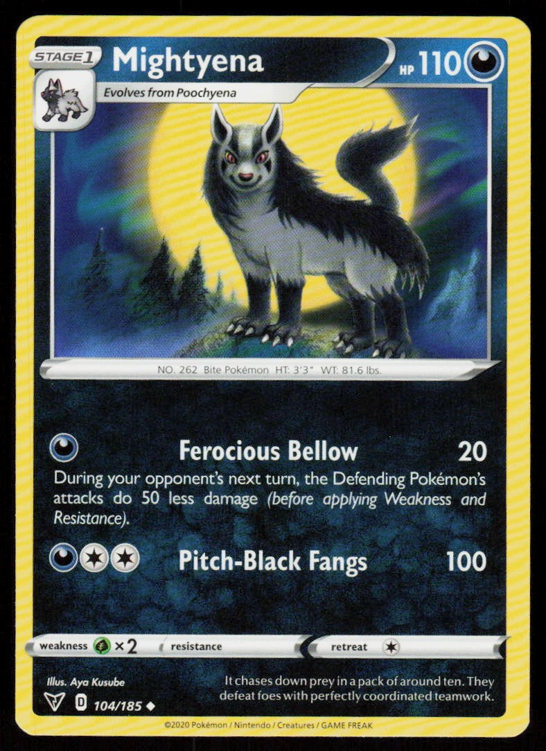Mightyena 104/185 Uncommon Vivid Voltage Pokemon Near Mint