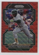 2022 Panini Prizm Tier II Red Wave Prizm 46/99 Rickey Henderson #157 HOF b0z