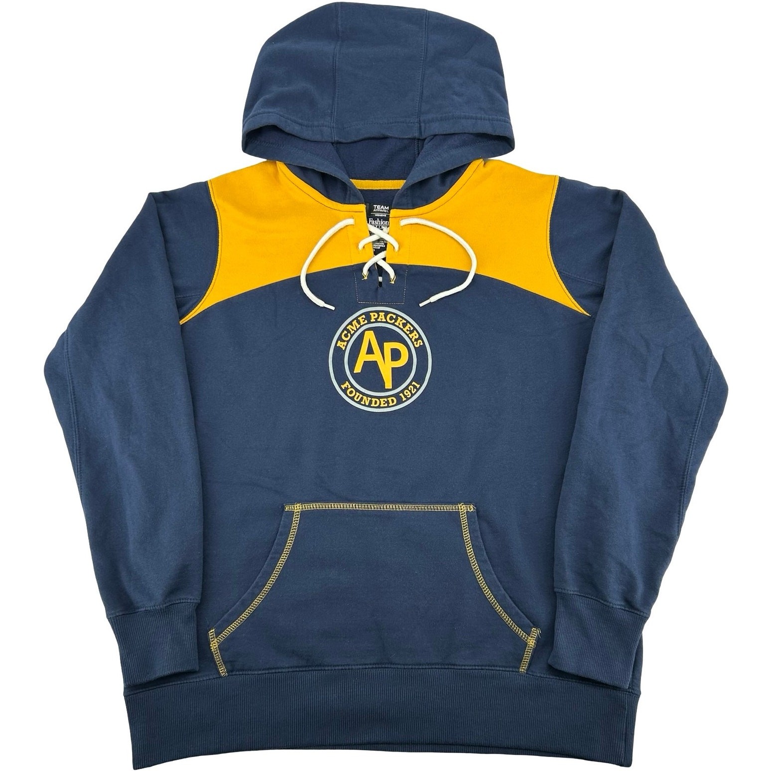 Women's Blue Yellow NFL Team Apparel Acme Green Bay Packers Hoodie Sweatshirt XL