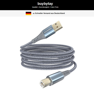 USB-Druckerkabel 3m Typ A zu B, High-Speed für HP, Canon, Epson