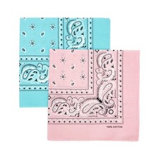 Bandana Single Pack Double Pack Cotton for Men and Women 22 InchPinkBlue
