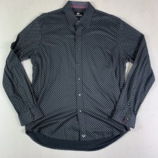 Buttercloth Button Up Shirt Mens XL Regular Black Diamond Long Sleeve