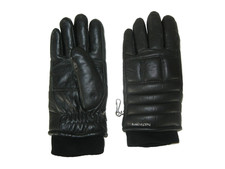 Vtg 80s 90s HOTFINGERS Black Warm LEATHER WINTER GLOVES Ski Snowboard Men's S
