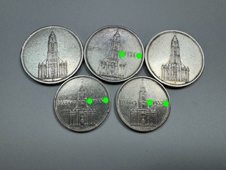 5 Stk 2 5 REICHSMARK MÜNZE HINDENBURG GARNISONKIRCHE 1934 1935 SILBER 57 6 g
