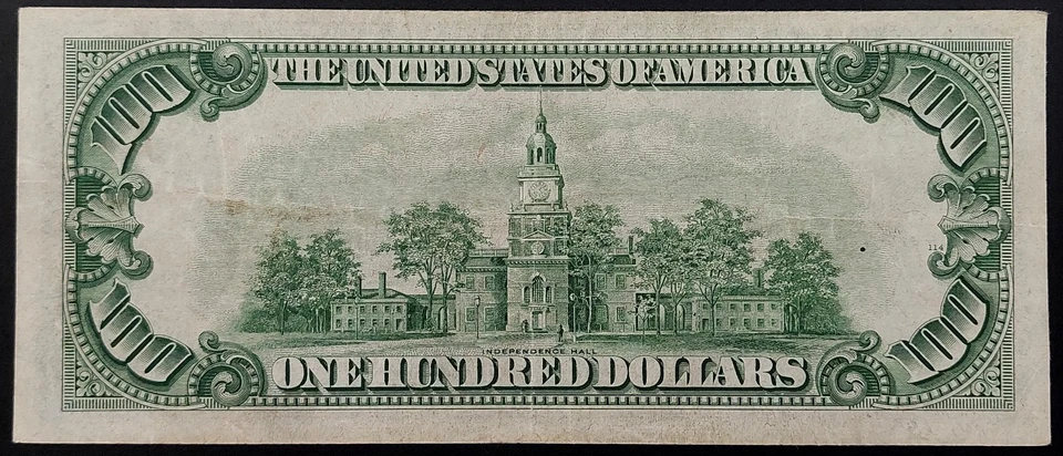 1934 $100 Federal Reserve Note, St Louis! Nice shape! No pinholes! Fr# 2152 H. - Image 4 of 4