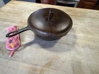 Vintage BSR #8 Late Red Mountain Cast Iron Chicken Fryer Deep Skillet w/ Lid ***