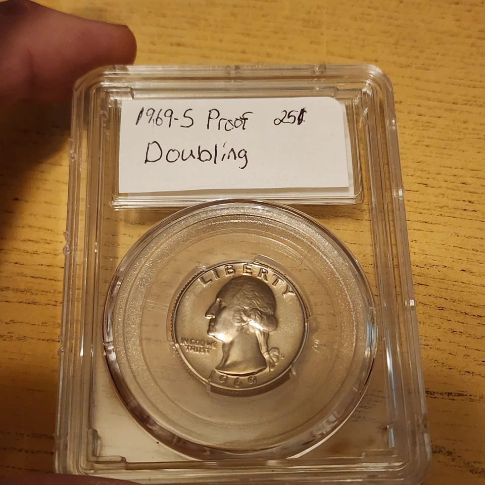 1969 S Washington Quarter Proof Doubling all over Date Mint Mark In god we trust - Image 3 of 4