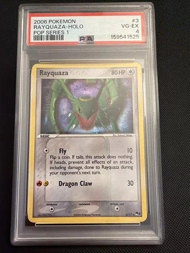 2006 POKEMON POP SERIES 1 #3 RAYQUAZA-HOLO PSA 4