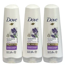 3 Dove Lavender & Volume 12 fl. oz. Conditioners, w Coconut Grapeseed Flat Hair