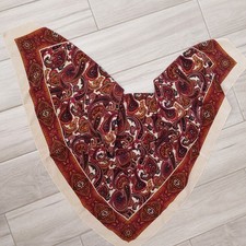 Multi-color Paisley Semi Sheer 34x34 Square Head Neck Scarf