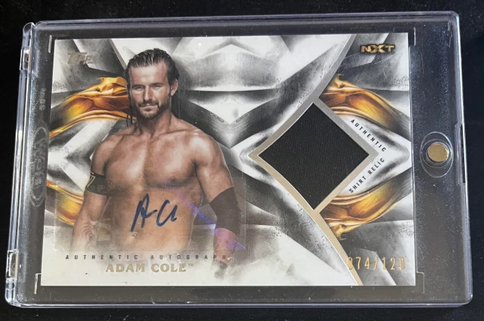 Adam Cole 2018 WWE Undisputed 2 Card Lot Relic Auto Base /120 Blue /25 RC Rookie - Image 2 of 2
