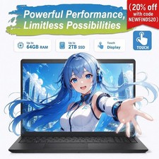 Dell -15.6" 2K Touchscreen Laptop Intel 13th Generation Core i5 1334U UPTO 64GB