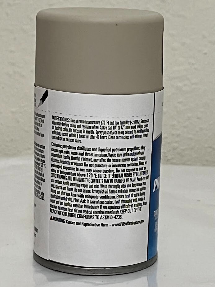 Testor 3 oz Spray Paint Flat Light Aircraft Gray 1233T Paint Enamel