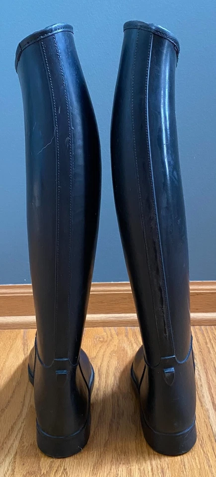 Cottage Craft Black Rubber Equestrian Horse Riding Boots 39 M Knee High Israel - Image 3 of 4
