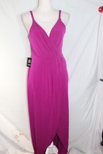 NWT Women Express Wrap Hi-Lo Halter Dress Plum size XXS (B225)