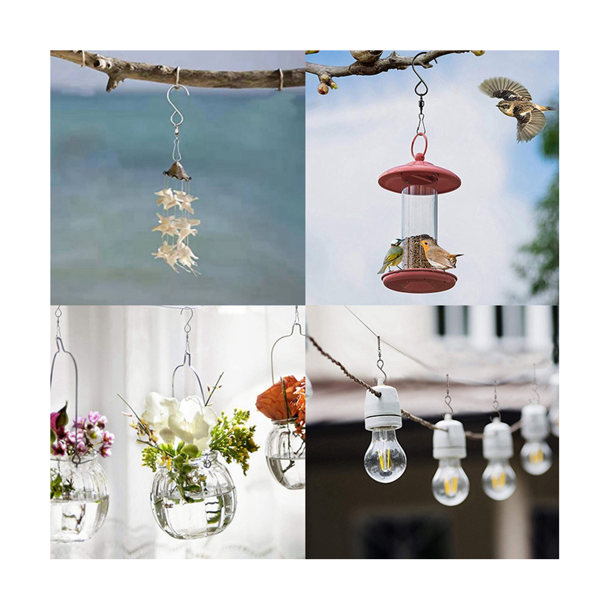 30Pcs Stainless Steel Swivel Clip Hanging Hook Multifunction S