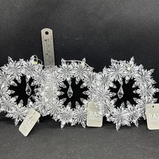 LOT Of 3 NEW RAZ Imports 5.5" JEWELED SNOWFLAKE WREATH ORNAMENT Christmas 