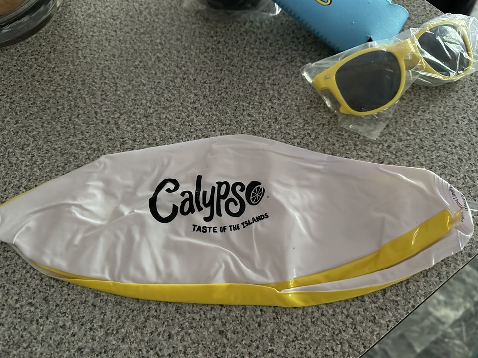 CALYPSO LEMONADE TASTE OF THE ISLANDS SUNGLASSES^/WATER BOTTLE/COOZIE