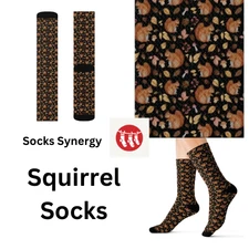 Squirrel Socks personalized gift animal socks crazy socks custom socks