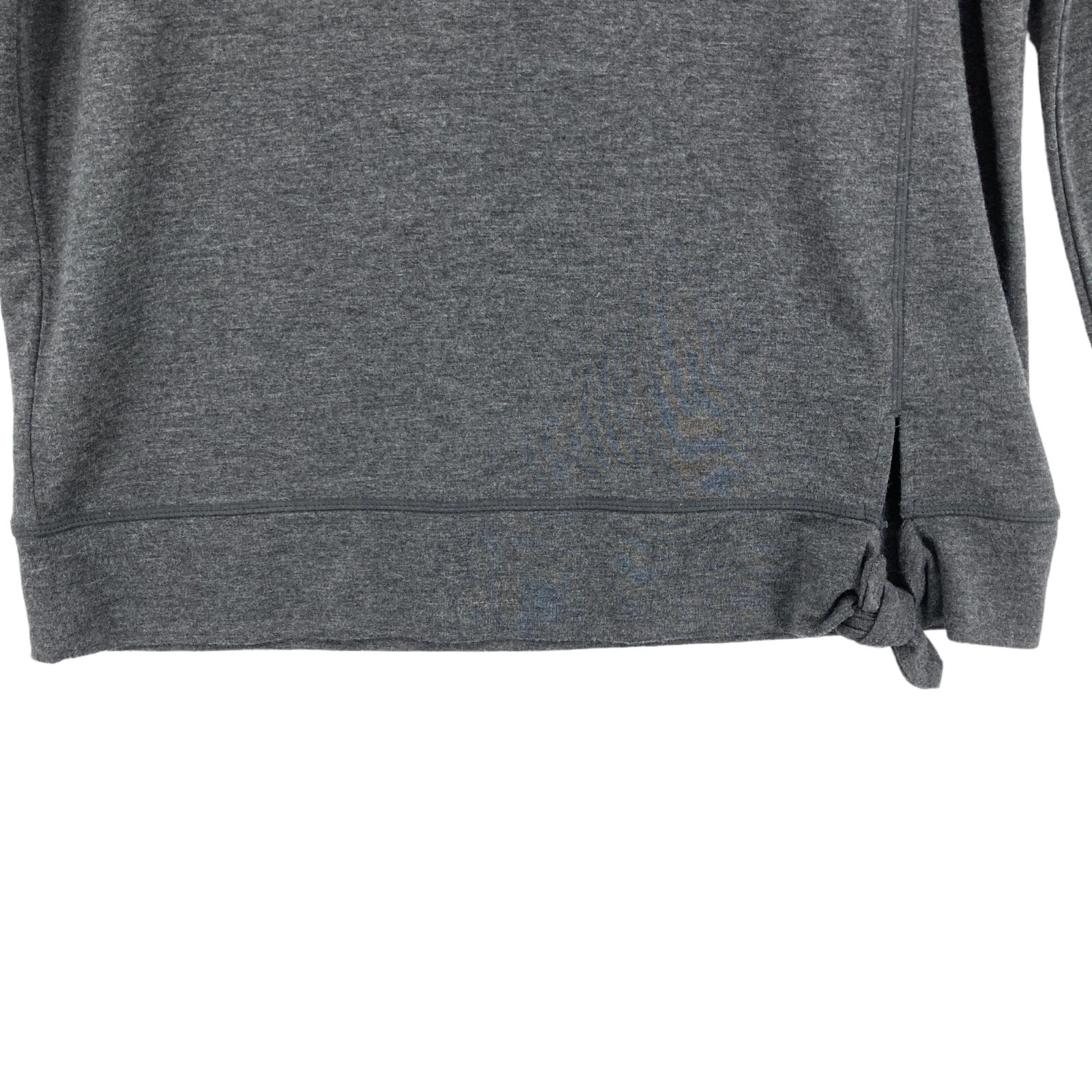 yogalicious long sleeve single knot slit pullover sweater