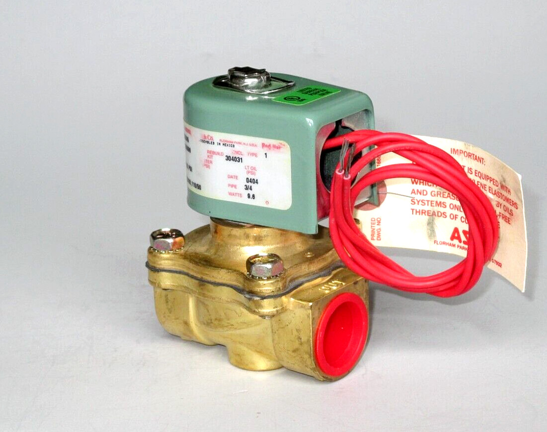 ASCO Steam Solenoid Valve 8222B95, 0-50 PSI, 3/4" NPT, 120V 60Hz -or- 110V 50Hz